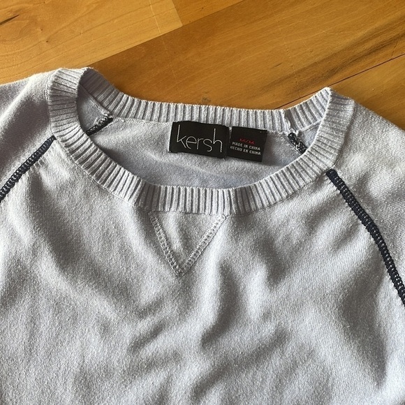Periwinkle Kersh Pullover Crewneck Sweater M Canadian soft two toned lightweight - Picture 2 of 7